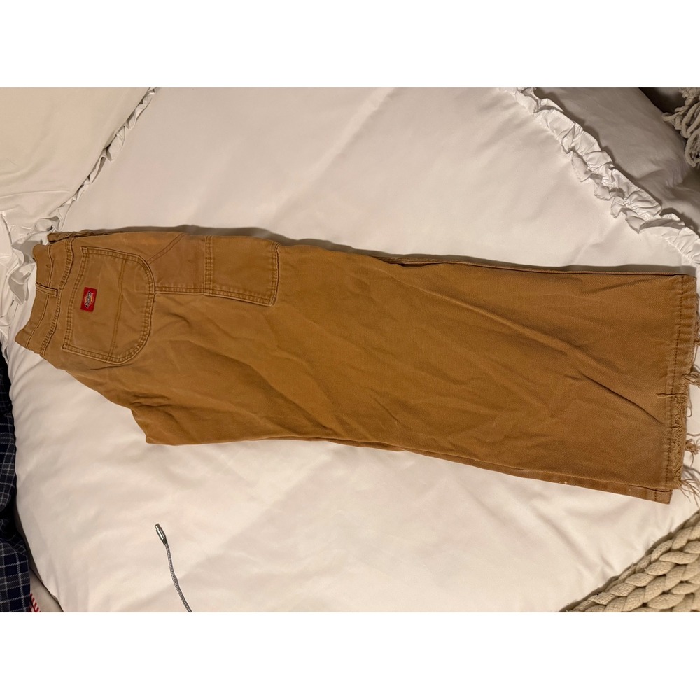 Dickies Work Pants Tan Carpenter Utility Canvas Men Size 36x30 Flaws - Picture 5 of 9